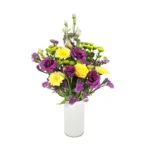 Bouquet of lisianthus, gerberas and green chrysanthemums