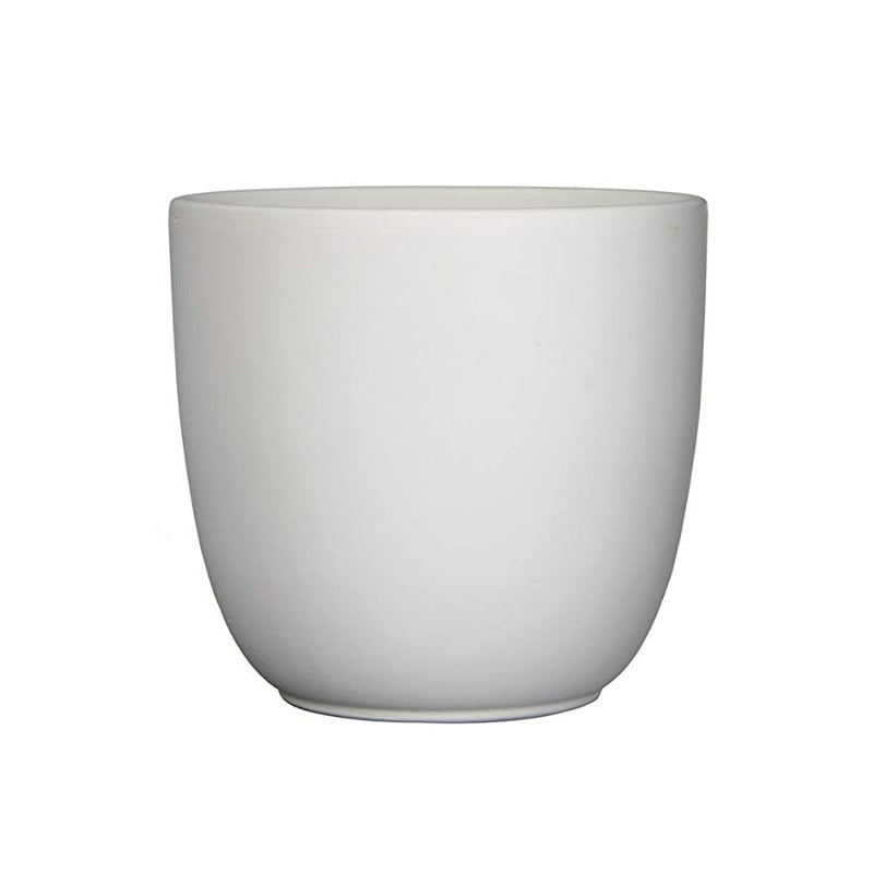 Vaso in ceramica bianco laccato