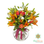 Bouquet arancio rose e lilium