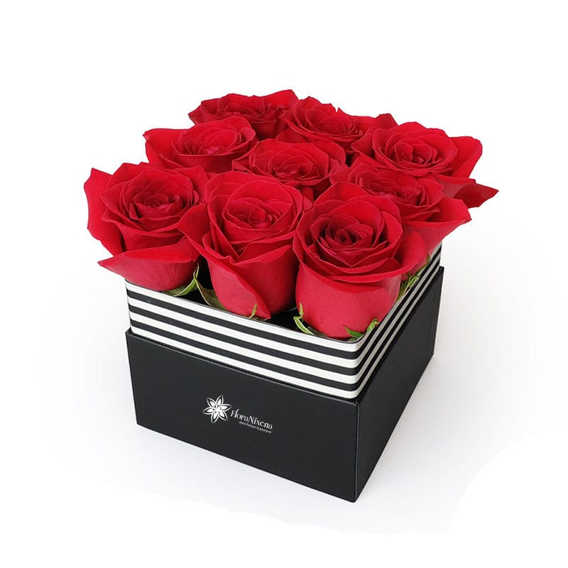 Cube of 6 red roses or Flower Cube