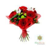 Bouquet of Red Gerberas and Mixed Flowers